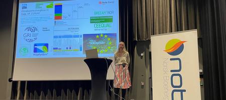 Eline presenterte Bodø Energi Varme på konferanse